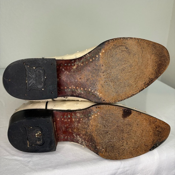 Rudel Winter White Ostrich Cowboy Boots - Picture 3 of 7